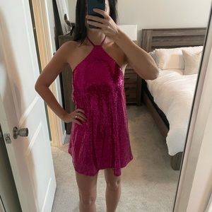 Lucy In the Sky Maya Halter Pink Sequin